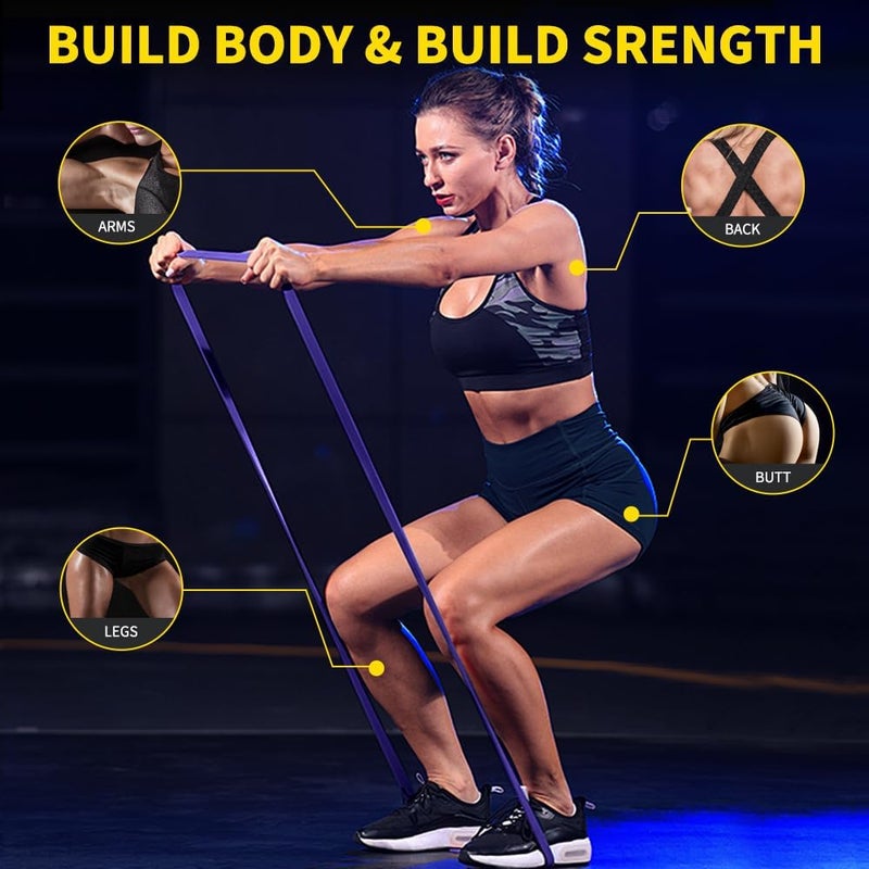 ROSAPOAR Resistance Band Pull up Band Fitness Exercise Bands Natural Latex for Workout Body Stretch Powerlifting Band Fitness Sport Training at Home/The Gym - Image 5